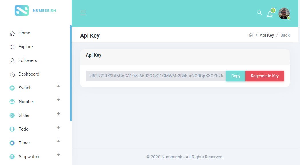 Numberish API key